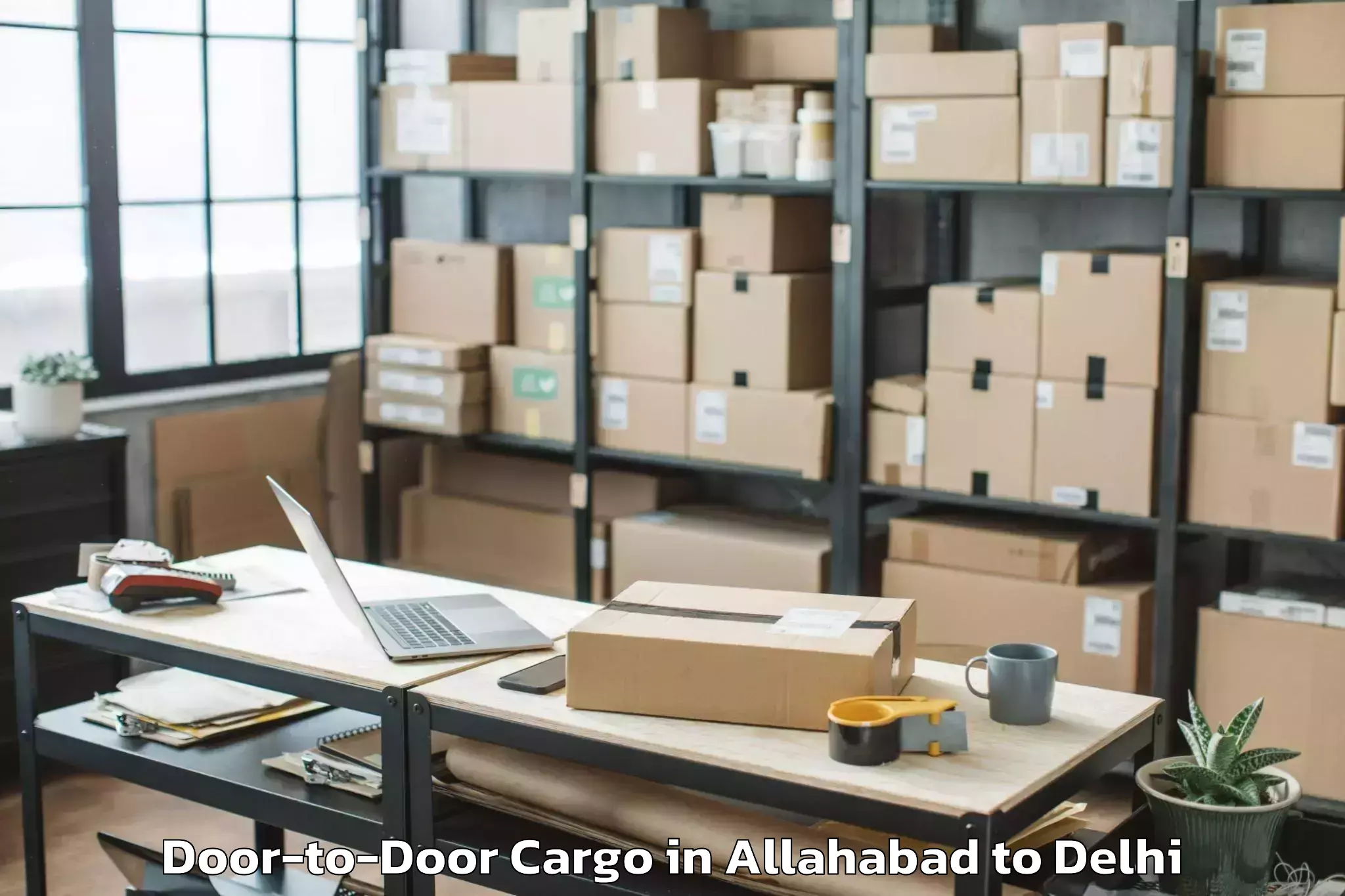 Book Allahabad to Kalkaji Door To Door Cargo Online